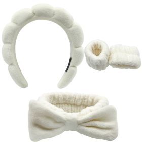 Hairband Bracelet Head Buckle Four-piece Set Beige