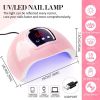 Limegirl 16 Colors Manicure Set with 54W UV LED Lamp 2Set Base Coat Top Coat and Nail Drill Machine Professional Poly Nails Gel Kit Soak-off Nail Art