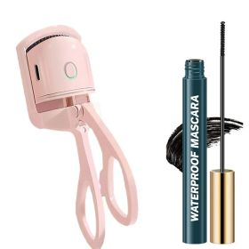 Heated Eyelash Curler, Electric Eyelash Curlers, USB Rechargeable Eye Lash Curler with Mascara (Color: pink)