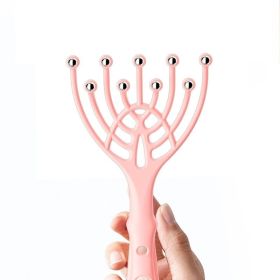 Handheld SPA Head Massager with 9 Claws for Deep Stress Relaxation and Hair Care - Perfect Gift for Parents and Office Workers (Color: pink)