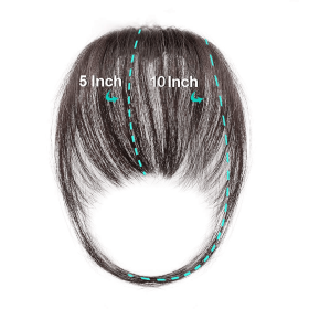 Bangs Hair Clip in Bangs Human Hair Extensions Fake Bangs Fringe (Color: brown black)