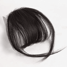 Bangs Hair Clip in Bangs Human Hair Extensions Fake Bangs Fringe (Color: Black)