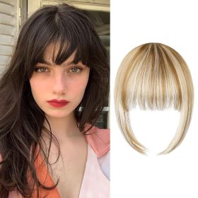 Clip In Bangs-Fake Bangs Hair Clip Real Human Hair Curtain Bangs (Color: #08)