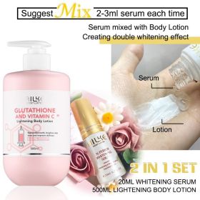 AILKE Vitamin C Cream, Hydration & Brightening Lotion, Improve Dull Skin, Clean Skin, Glowing Beauty Face & Body Care (Color: 2 in 1 set(LOTION))